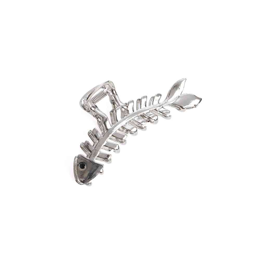 Banned - Fish Skeleton Harclaw Haarclip - Zilverkleurig